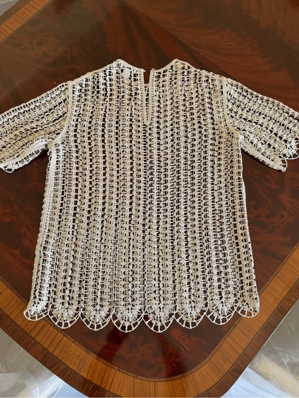 H&M Crochet Look Beaded Top S
